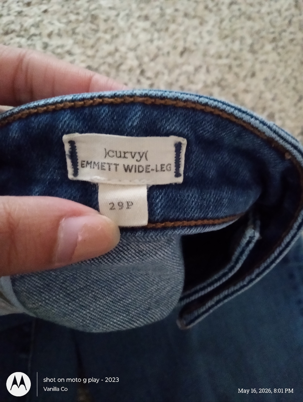 Madewell Emmett Patch Pocket Wide Leg Jean Blue Size 29 Petite - Picture 3 of 10